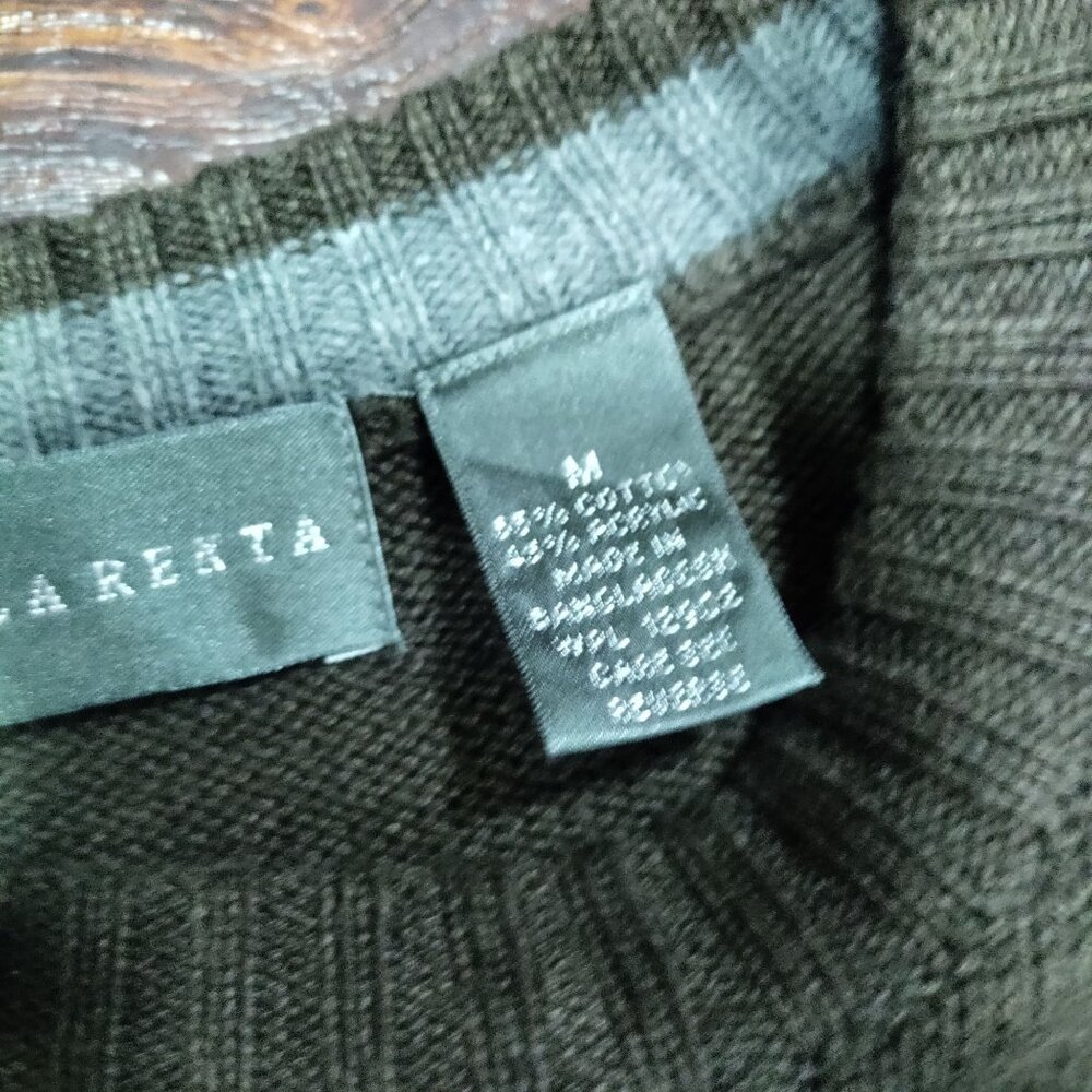 Oscar Dela Renta Patchwork Color Block Crew Neck Pullover Knit Sweater Men's M - Picture 9 of 13